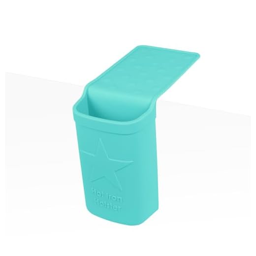 Hot Iron Holster | Adhesive-Free Silicone Storage Pocket for Organization and Travel | Heat Resistant to 500°F | Ideal for Curling Irons, Hair Straighteners, and Other Hot Tools | Teal