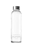 Hurom Glass Juice Jar 18oz Airtight Rubber Seal Stainless Steel Lid Dishwasher Safe (18oz, 6, Count)