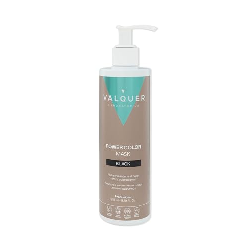 VALQUER Power Color Negro Mascarilla Capilar | Potenciador de Color para Cabello Teñido o Natural | Coloración Temporal con Ingredientes Naturales Sin Sulfatos | Vegano | 275 ml