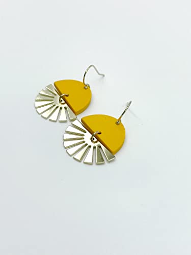 Olive Bella Sunburst Drop Earrings For Women, 14K Gold Filled Ear Wire, 1.25" Drop Length #TOP5