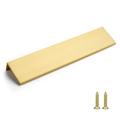 Image of Rergy 10 Pack 6-1 /4 inch Cabinet Pulls Brushed Brass Finger Pulls for Cabinets
