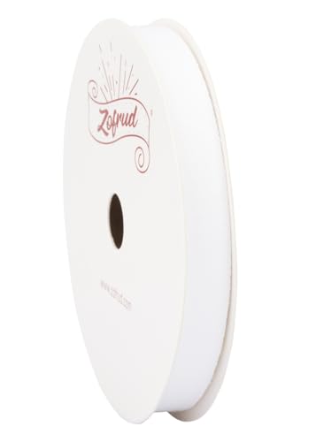 Zofrud White Cotton Ribbon - 9mm x 9 Meters - Ideal for Gift Wrapping, Sewing, and Crafts