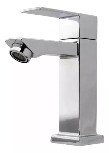 Torneira Luxo Moderno Prata Cromada Curta para Lavabo de Banheiro Great Home