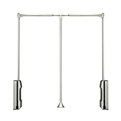 Étendoir à cintres pour armoire de 560-660 mm avec rail rabattable argent