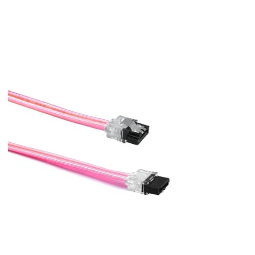 Cable SATA III 6 Gb/s 10 cm Conectores 180 Grados Rosa miniatura 5