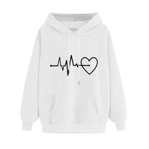 Sweatshirt avec poche cordon pour femme haut tendance couleur unie