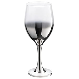 Vikko Décor Siver Ombre Wine Glasses: 11.5 Ounce Fancy Wine Glasses With Stem for Red and White Wine – Thick and Durable – Dishwasher Safe Goblets – Great Gift Idea – Set of 12 Decorative Wine Glasses