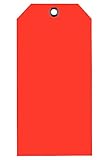 100 Pack - CleverDelights Red Plastic Tags - 4.75