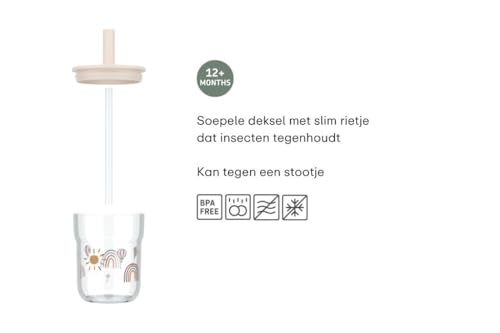 Mepal - Kinderbecher mit Strohhalm Mio Little Dutch - Flexibler Deckel mit insektensicherem Strohhalm - Geeignet für alle Arten von Flüssigkeiten - Verschüttet nicht - 250 ml - Little Farm