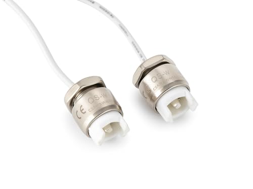 prometeo electronics Set 2 portalampade R7s in steatite e metallo compatibile per lampade alogene/Led 250V 8A