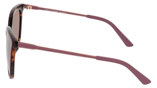 COLE HAAN Women's CH7088 Polarized Cat Eye Sunglasses, Burgundy, 56/16/1403