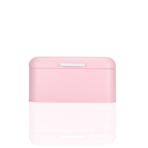 Boîte à pain rose - Boîte à pain en métal de style ferme moderne entièrement en métal 12x7.9x5.9 pouces