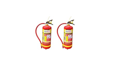 Image of VariEx 6Kg ABC Powder Fire Extinguisher (Red) Pack of 2-ISI, BIS, CE & ISO Certified | with Wall Mount Hook & Manual | for Home, Kitchen, Office, School, Shop, Factory & Industries.