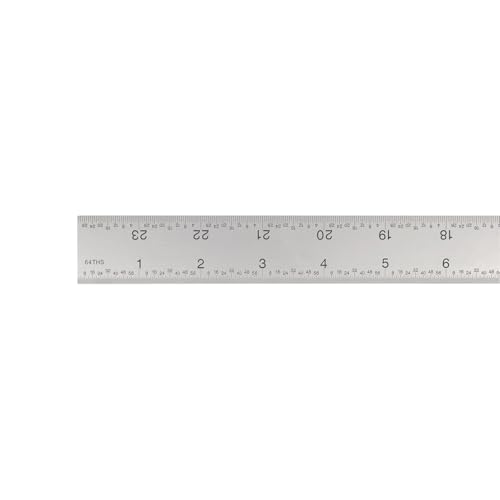 PEC Tools 24" Rigid Metal Ruler,3R Graduation, Steel Measuring Tool