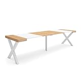Console de haute qualité avec finition chêne et grain de bois poreux.