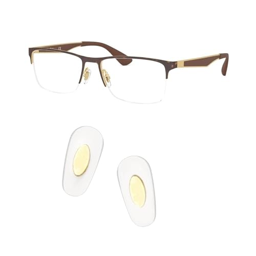 HiCycle2 Plaquettes de nez de remplacement pour lunettes de soleil Ray-Ban RB6335, kits de réparation, chiffon bonus pour lentilles, plaquettes de nez en silicone à pousser, doré, 3 Count (Pack of 1) – vue 3