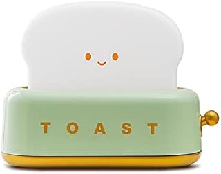 Toast Bread LED Night lamp, Cute Night Light Desk Lamp Creative Bread Night Light Dimmable Desk Lamp with Timer Portable Bedroom Bedside Sleep Lamps Gift for Girls Boys
