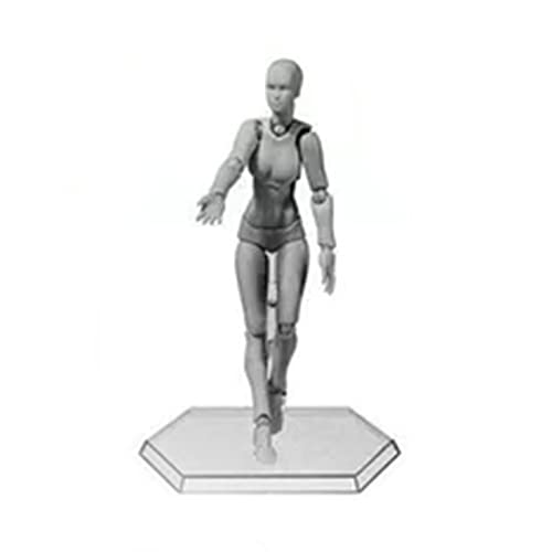 POCREATION Customizable Action Figure Body, PVC Mannequin Model with Holder for Drawing Sketch, Desktop Decoration, Photography Props, Collections, Gifts (Woman)