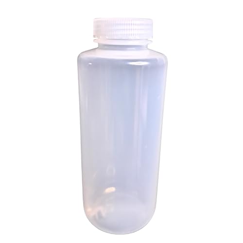 Image of AANIJ Plastic Reagent Bottle Wide Mouth 1000 ml Laboratory Grade Polypropylene mold, Screw Cap for Laboratory, School & Industrial Use Pack of (3)