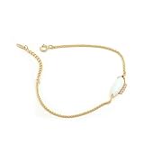 Pulsera clásica de oro amarillo de 9 K/14 K/18 K con gotas de ópalo multicolor, pulseras clásicas, Oro amarillo de 9 quilates (375), Ópalo Moissanita