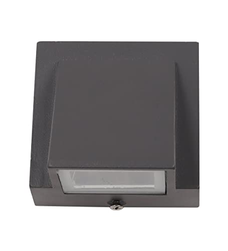 Image of SAH Led Metal Outdoor Wall Light, Black, Waterproof, Warm White for Entryway, Gardens, Pathways, Vanity, Pool Side, Outdoor Stairs and Walls (Modern, 2) (Down, Pack of 1)
