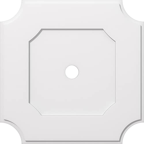 Image of Ekena Millwork CMP32LE-03000 Locke Architectural Grade PVC Contemporary Urethane Ceiling Medallions 32 inchOD x 3 inchID x 19 inchC x 1 inchP