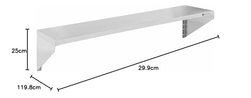 Wandregal Royal Catering RCTR-120 aus Edelstahl 120 x 30 cm