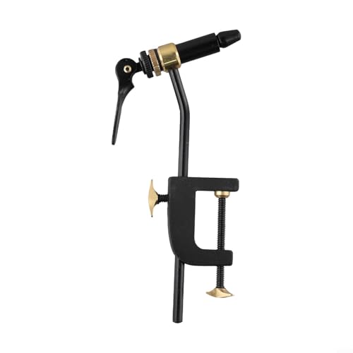 Yhenlovtt Tornillo de banco giratorio de pesca con abrazadera en C con soporte ajustable para aparejos y equipos de pesca con mosca, color negro, 20 cm de longitud (1 herramienta A)