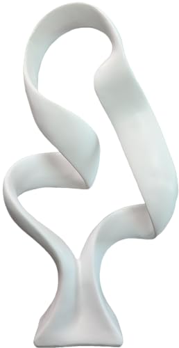 LAIKEARTS 15" Modern Abstract Ribbon Decorative Sculpture, Knot Sculptures,Home Decor,Coffee Table Statues,Dining Living Room Desk Decor（White）