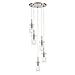 Linea di Liara Effimero 5-Light Cluster Pendant Lights Stairwell Lighting Large Chandelier Brushed Nickel Modern Chandelier Light Fixture Foyer Chandeliers Entryway High Ceiling Staircase Lights
