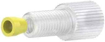Idex Flangeless Fitting, Standard Knurl, Natural PFA, 1/8 (in) OD Tubing, 1/4-28 Flat-Bottom: 1/EA