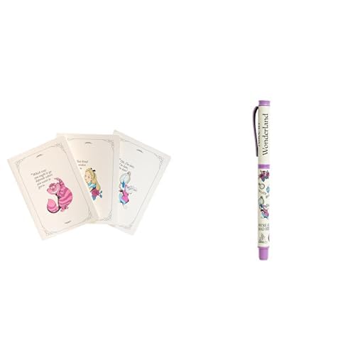 Grupo Erik Disney Alice In Wonderland Pack Of 3 A5 Notebooks + Pen | Cute Stationery | Alice In Wonderland Gifts | Disney Gifts
