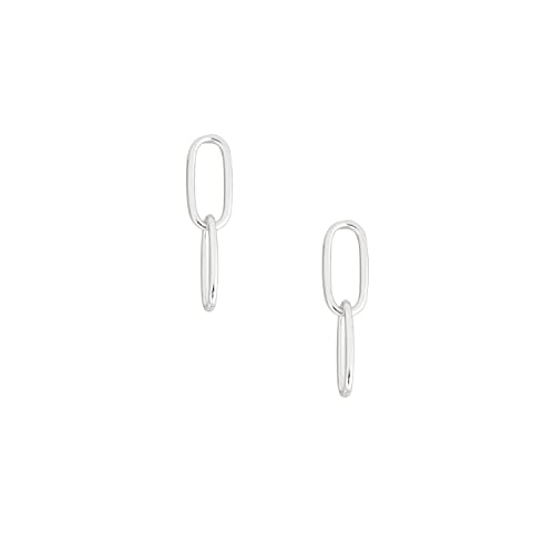 Savlano 925 Sterling Silver Paperclip Link Chain Stud Earrings-18K Gold Plated Dangle Drop Earrings for Women Made in Italy Comes with Gift Box3