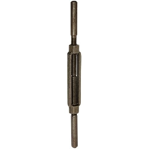 Indusco TB034IM13 Self-Colored Drop Forged Galvanized Steel Stub End Turnbuckle, 5200 lbs Working Load Limit, 3/4" Threaded Diameter x 6" Take-Up, 17" Length Cover