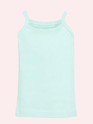 Image of KiddoPanti Girls 100% Cotton Rib Solid Camisole Tank Top Pack of 3