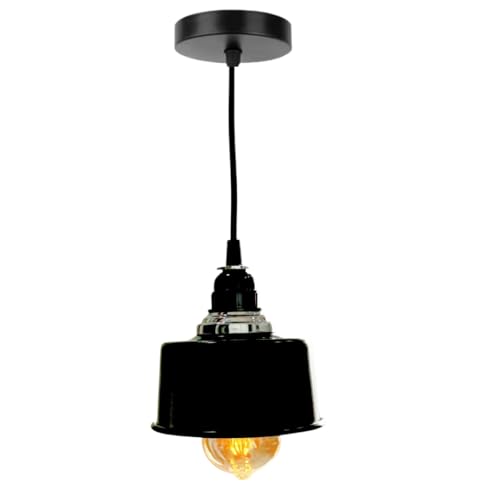 Image of Pendant Stainless Steel Round Black for Dining Table, Living Room, Bedroom, Restaurants, Offices, Cafes, Hotels. E27 Bulb Type. (Bulb Not Included) (Classic SS 304)