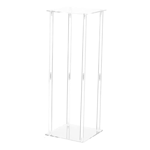 Milageto Stand de Flores acrílicos Pedestal Transparente Central de Boda Decorativo decoración de la Mesa de la Mesa para mesas Mesa de Comedor, 20cmx20cmx50cm