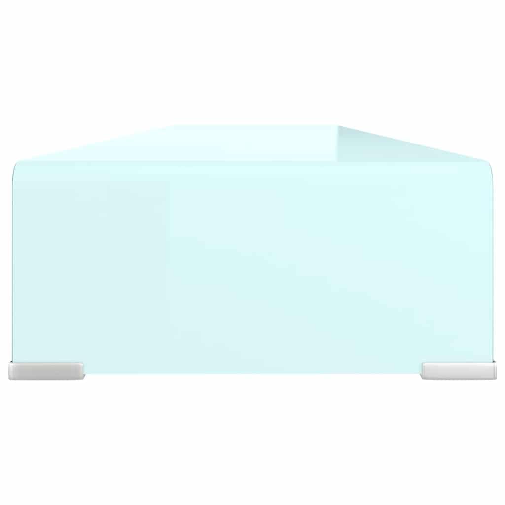 Leasha Rehausseur Écran PC Bureau, Réhausseur d'Écran Support de Moniteur 120x30x13 cm verre vert