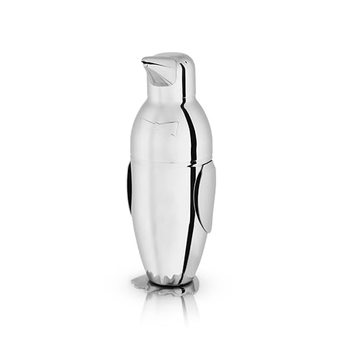 Viski Penguin Cocktail Shaker with Strainer 17 oz