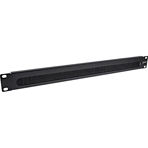 Inline® Plaque de Passage de câble 19 avec Brosse, 1U, RAL 9005, Noir