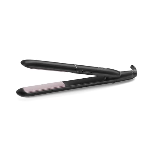 BaByliss Smooth Ceramic Hair Straightener with 200C High Heat | Fast Heat-Up | Lightweight Design | Floating Plates for Sleek and Shiny Styling For All Hair Types - ST241SDE (UAE Version)