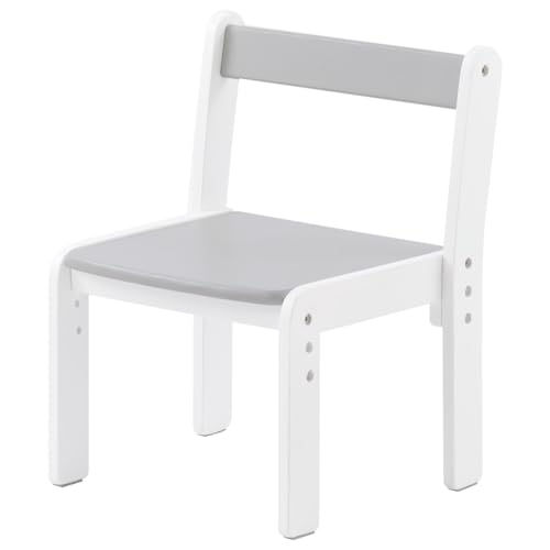 ぼん家具 [完成品+設置] キッズチェア 高さ調整 ローチェア ロータイプ 3段階 木製 子ども用 子供用椅子 学習チェア 座面耐荷重25kg グレー×ホワイト
