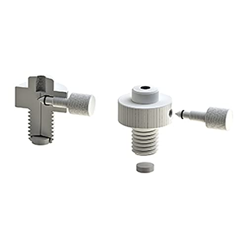 Image of 5838-16 Series Filter, Adapter with #50 Thred to 1 /4 inch-28UNF, Flow Valve, 100 Micron Polyethylene, FETFE O-Ring, Nylon