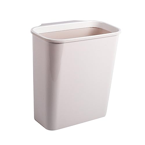 Caneca de basura rectangular beige para cocina