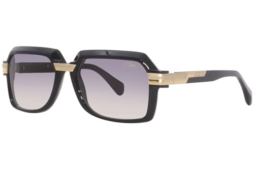 Cazal 8043 001 Sunglasses Men's Black/Gold/Grey Gradient Square Shape 56mm