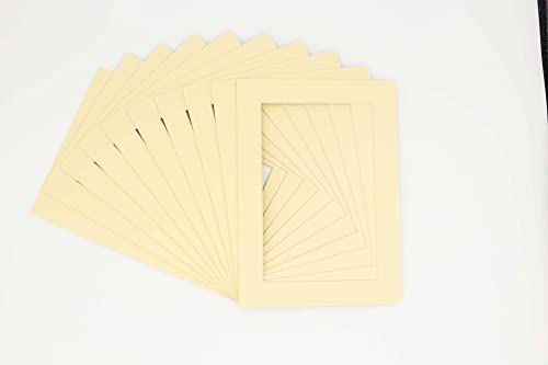 CountryArtHouse Soft Yellow Acid Free 24x36 Picture Frame Mats with White Core Bevel Cut for 20x30 Pictures - Fits 24x36 Frame - Pack of 100 Mats - with Bags & Backings