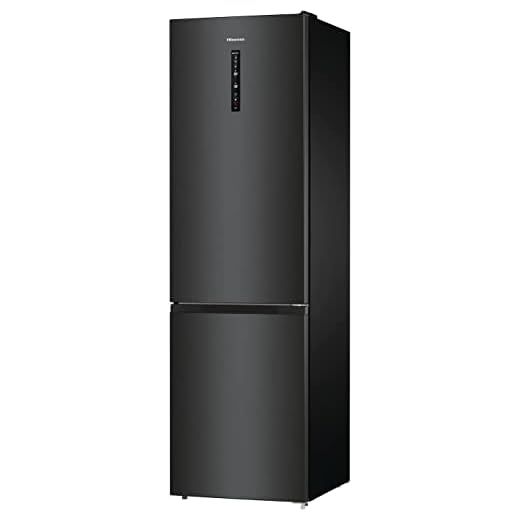 Hisense RB470N4CFC Kühl-Gefrierkombination/ NoFrostPlus/ Multiflow 360°/ CrispZone / AdaptTech / FastFreeze / LED-Display/ Kühlteil 255 l/ Gefrierteil 106 l/ schwarz strukturiert, 200 cm hoch