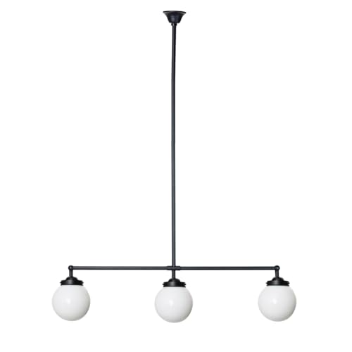 Lampe Moonlight T 3 lumières luminaire vintage Art Deco Globe 15 opale