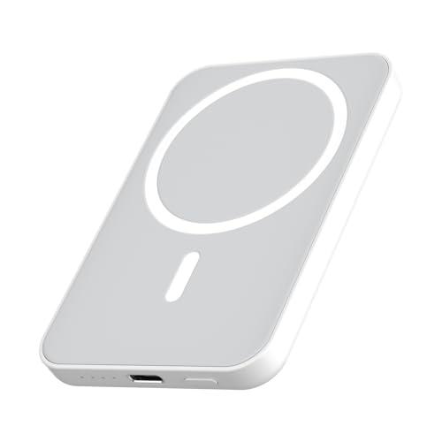 モバイル バッテリー MagSafe対応 5000mAh 超薄型・軽量 小型ワイヤレス充電器 マグセーフ充電器 LED残量表示 Lightning入力 PSE認証済 iPhone 16/15/ 14/ 13/ 12シリーズ 機内持ち込み可 旅行 出張 災害用 P320S