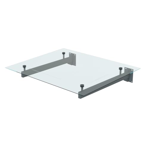 METALUSTIC Glasvordach 1200 X 1000 mm, einfach, RAL 7016, 55,4 mm Glas, 30/60 mm Ausladung, Vordach, Türvordach, Haustürvordach, Farbloses Glas, Lackierte Balken: anthrazit
